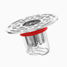 Roter Bodenablauf-Einsatz mit Abdeckung, 34-45mm
