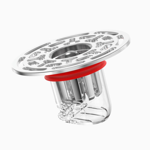 Roter Bodenablauf-Einsatz mit Abdeckung, 34-45mm
