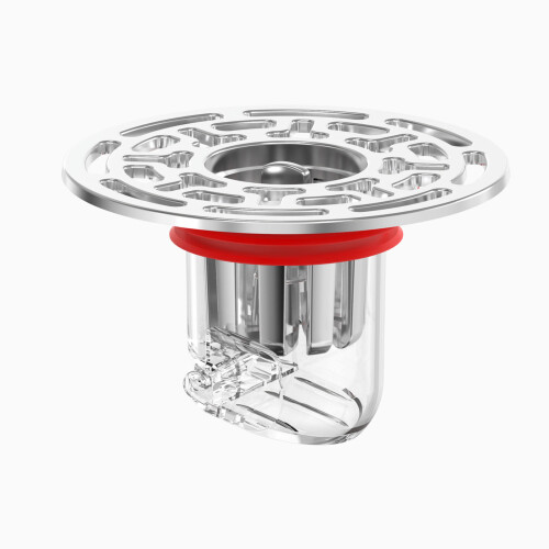 Roter Bodenablauf-Einsatz mit Abdeckung, 34-45mm 1
