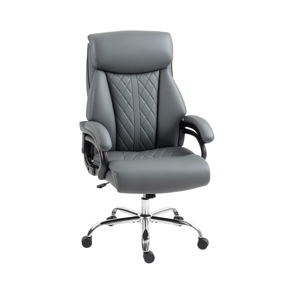 Charcoal Grey Faux Leather Office Chair with Super Padded Seat – HOMCOM Ergonomic Office Furniture for Comfort and Support-image-OPC-PKDPRK6-NEW