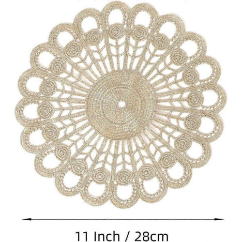 2 Pieces 10 Inch Doilies Crochet Handmade Coasters Round Placemat Rustic Table