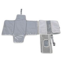 Waterproof Portable Baby Changing Pad with Wet Tissue Holder, Gray