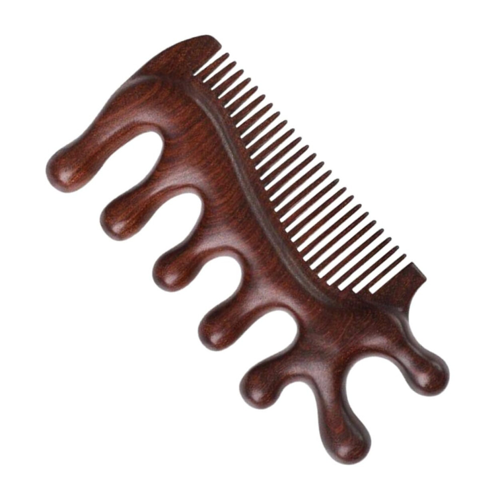 Natural Wood Scalp Massage Comb - Wide Teeth Handheld Tool for Neck and Head Relaxation, Multi-Use Wooden Massager for Stress Relief