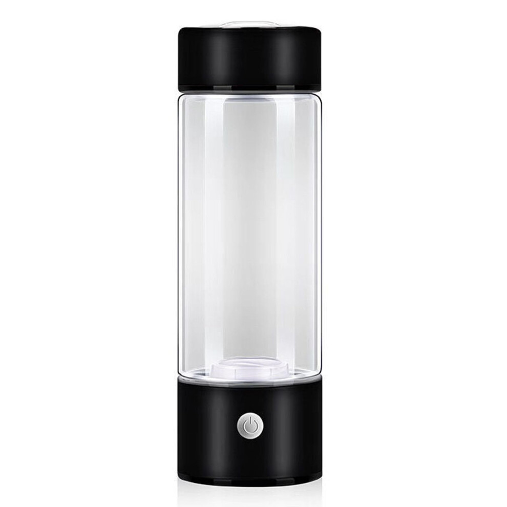 Black 420Ml Portable Hydrogen Water Bottle Rechargeable Antioxidant-Rich For Muscle Recovery And Metabolism Boost