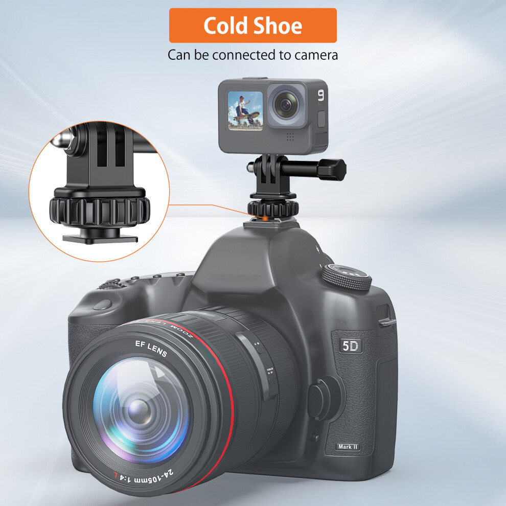Adjustable 180 Cold Shoe Mount Adapter With 1/4Â Screw For Gopro Hero 4611348319851
