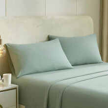 Cooling Sage Green Queen Pillowcases Set of 2,Brushed Microfiber Queen Pillow