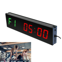 Gym Timer with Metronome and Memory Function, 6 Fitness Modes, Adjustable Brightness, Count Down/Up for Home and Hotel Use