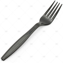 100 Pack Heavy Duty Black Plastic Forks Reusable Cutlery for Party Picnic BBQ Events, 7 Inch Size
