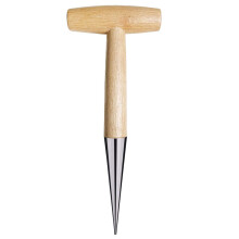 Hand Dibber Stainless Steel with Wooden Handle, Handheld Bulb Planter for Seeds and Bulbs in Outdoor Gardens