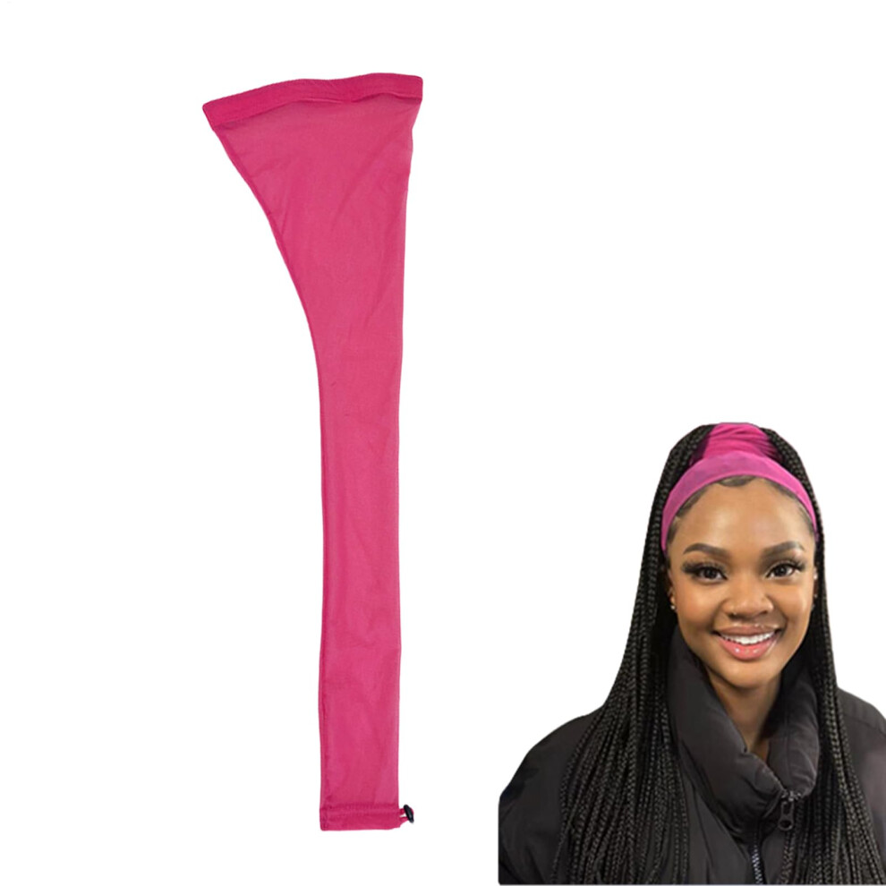 Unisex Pink Hair Sleeves For Locs Women - Long Dreadlock Cover Breathable Stretchy Wrap With Elastic Bands For Braids And Wigs In