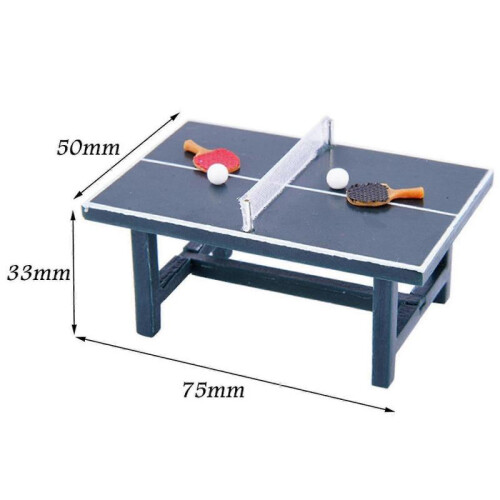 Decorative Mini Ping Pong Table with Ball Compatible with 1/10 Track - ya 1