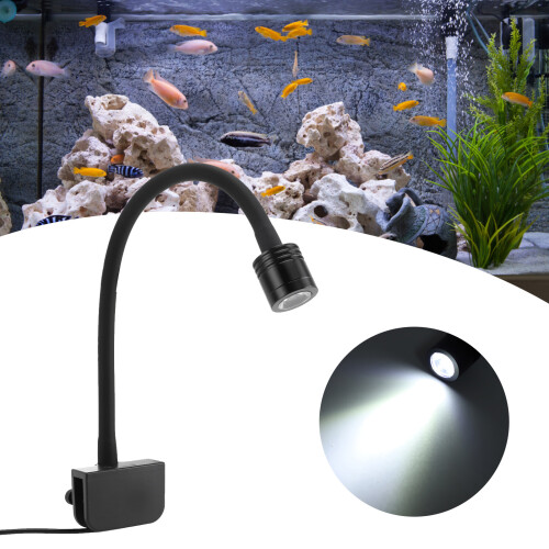 USB Powered 1W LED Fish Tank Light Adjustable Clip for Frameless Tanks