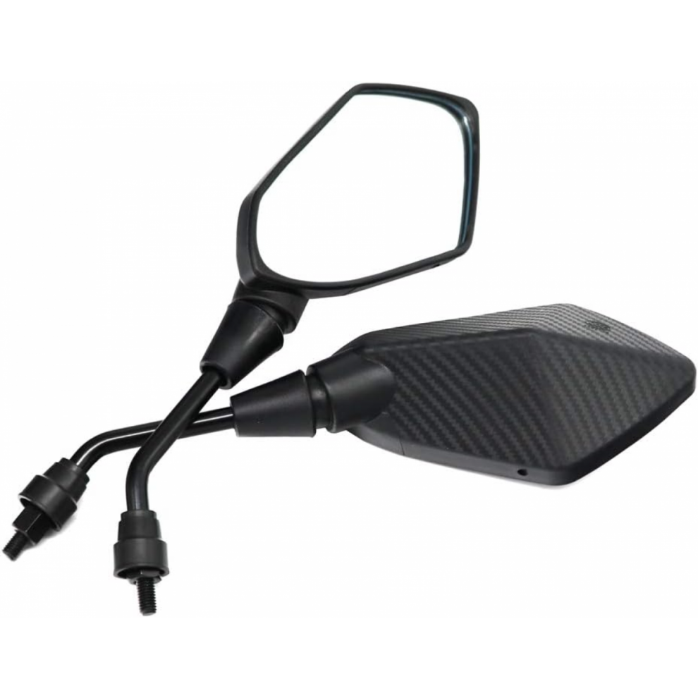 Lmodri 2Pcs/Pair Carbon Fiber Motorcycle Scooter E-Bike Atv Rear View Mirrors, Electrombile Back Side Mirror Convex, 8Mm 10Mm (M8) 6942442580303