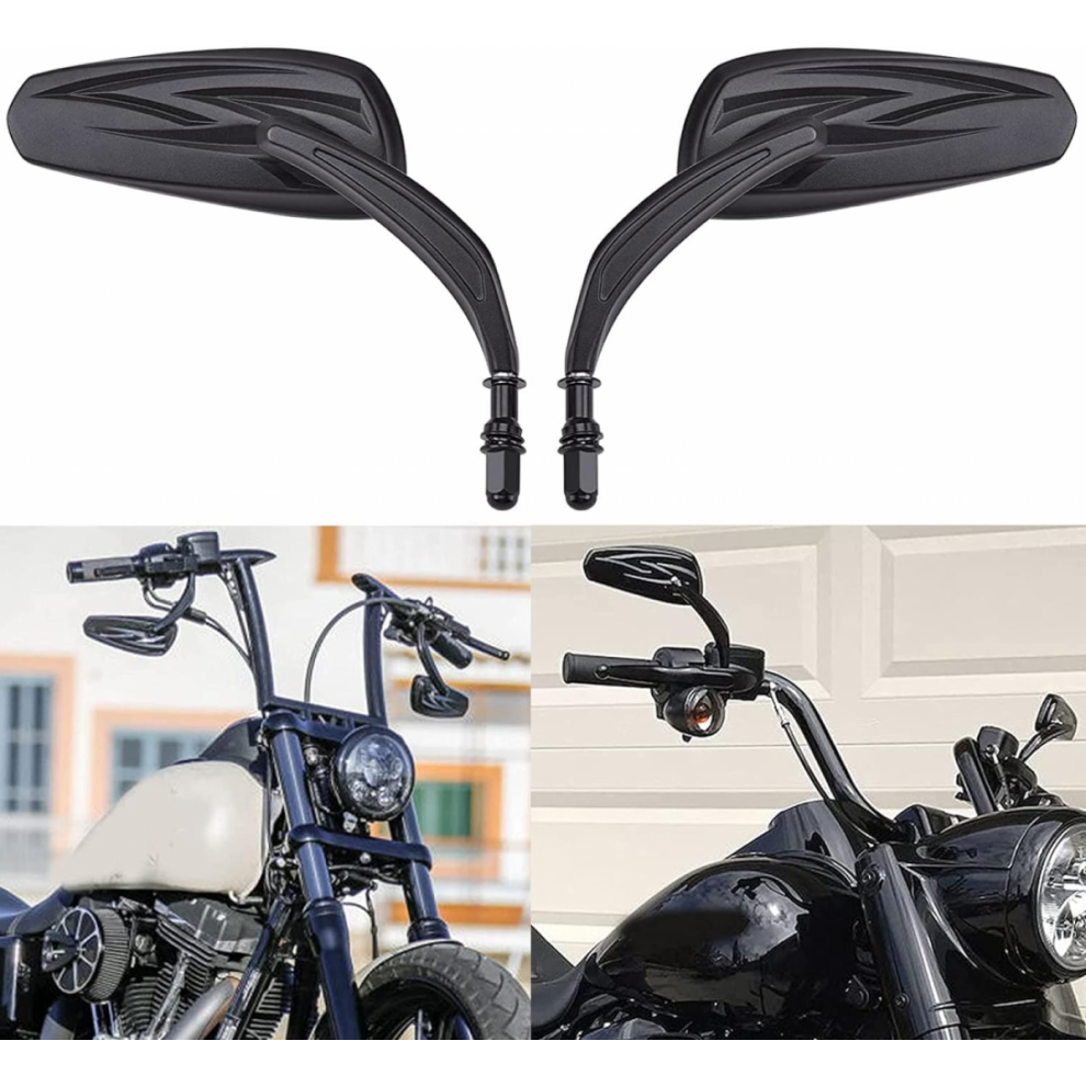 Universal Oval 8mm 10mm Motorcycle Rear View Side Mirrors, Compatible with Honda, Suzuki, Cruiser, Chopper, Yamaha, Kawasaki-image-OPC-PKDQX7H-NEW
