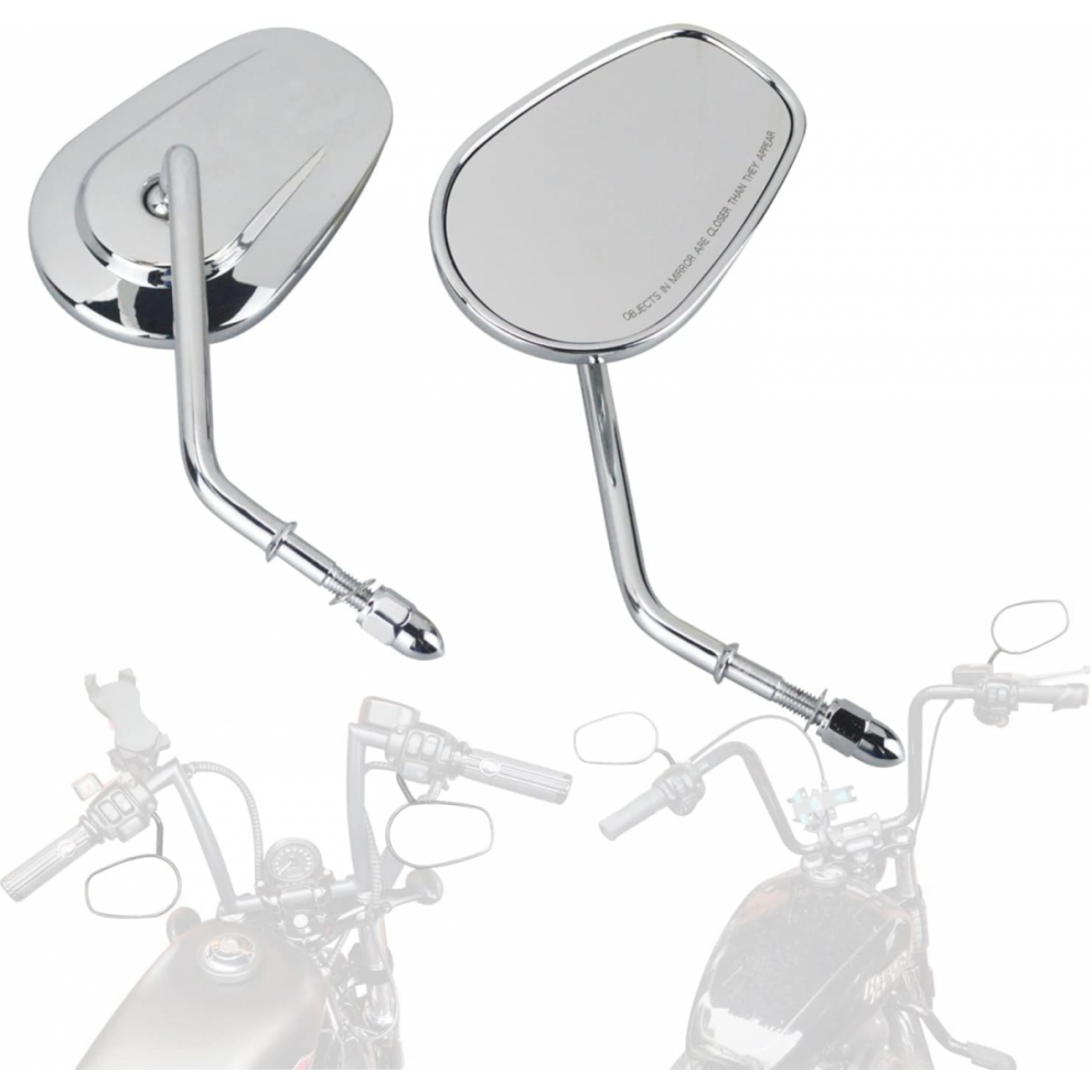 Rear View Mirrors, Left and Right for Harley 1982-2023 Sportster Dyna Softail Touring Road Glide Electra Road King Street Glide, C