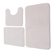 3-teiliges nicht rutschendes, wasserabsorbierendes weißes U-förmiges Toilettenvorleger-Set