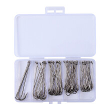 Multiple Size Hook for Bass Trout Straight Long Shank Fishing