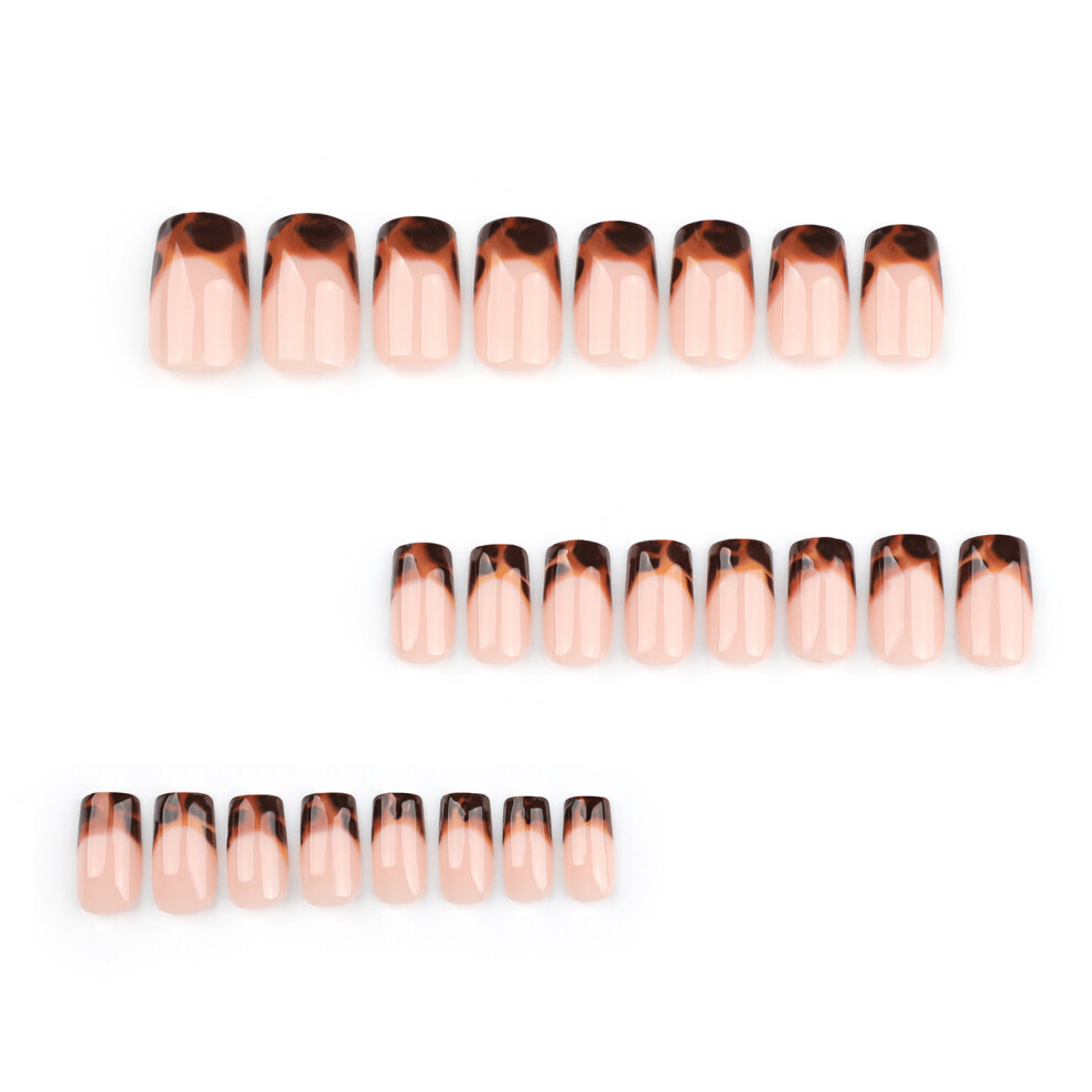 Press on Nail French Tip Square Nail Tips Fake Nail with Designs