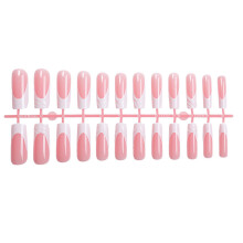 24 Pieces French Style Press On Nail Glossy Artificial Nail for