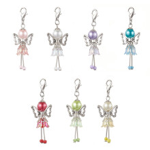 7pcs Elegant Angel Wing Pendant Accessories Featuring Pearls And