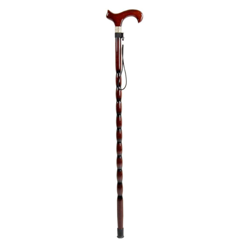 Wooden Cane Beech Crutches for Seniors, Non-Slip Walking Sticks, Lightweight Elderly Walker with Baskets and Faucets