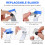 （Long Handle Scraper Tool）Razor Blade Scraper Tool with 10 Pcs Extra Replacement Metal and 10 Pcs Plastic Razor Blades, Long Handle Scrape 5