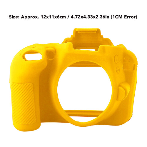 Custodia in silicone gialla per D3300 e D3400, 12x11x6 cm 1