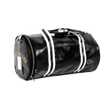 Sport Gym Bag for Women and Men with Waterproof Leather, Shoes Storage Pocket, Black Fitness Travel Handbag