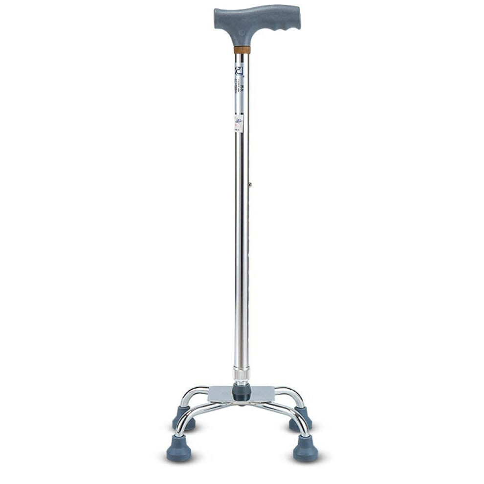 Walking Stick Cane for Seniors, Adjustable Height 66-89Cm, Non-Slip Four Feet Crutch for Stability and Support