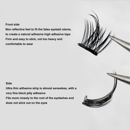 8 bandes de cils sans colle 5-6mm noires 2