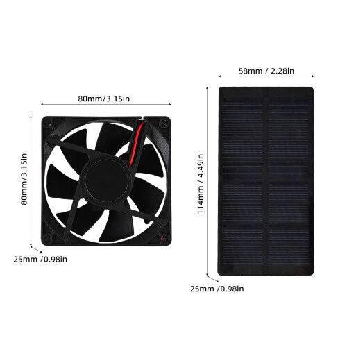 Solarmodul Mini-Ventilator-Kit 0,8 W 3000 U/min 114  58  2,5 mm 1