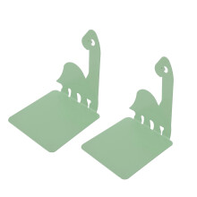 Steel Dinosaur Bookend Non-Slip Green for Books, DVDs & CDs