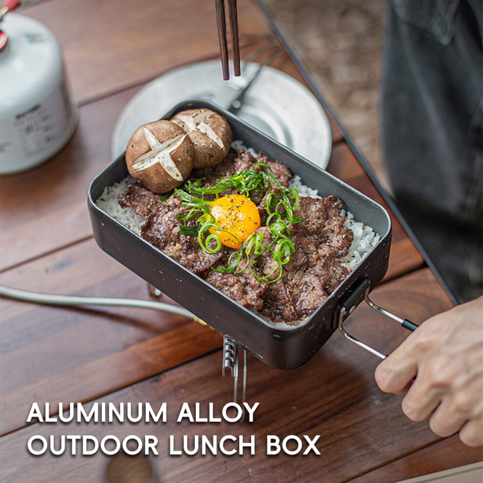 Aluminum Alloy Outdoor Lunch Box 17.5x11.5x5.5cm Travel Bento-image-OPC-PKDRGZQ-NEW