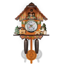 Cuckoo Clock Modern Simple Design Solid Wood Wall Clock 128x224x55mm Farmhouse Bird Art for Living Room Garden
