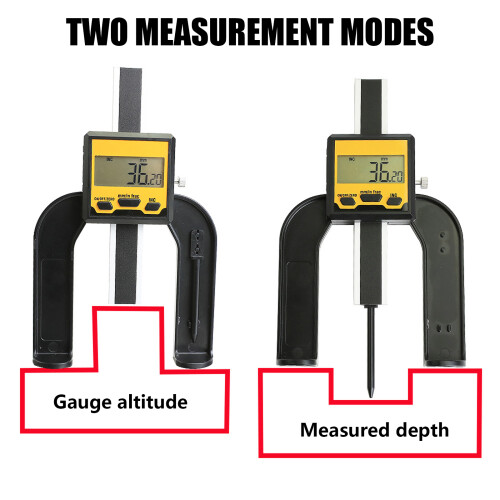Aluminum Digital Depth Gauge Clear Display Suitable For 1