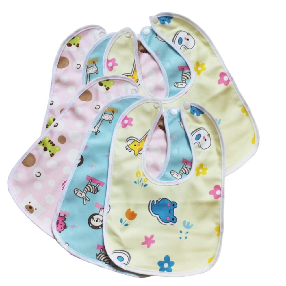 6pcs Soft Cotton Drool Bibs for Boys and Girls, Stylish Absorbent Feeding and Teething Towel Set