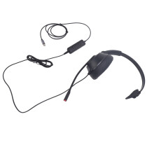 Monaural USB C Headset with Microphone, Black, Adjustable Volume