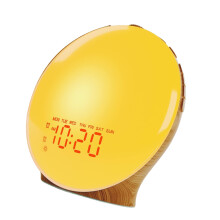 Wake Up Light Alarm Clock for Kids Wood Grains Full Screen with