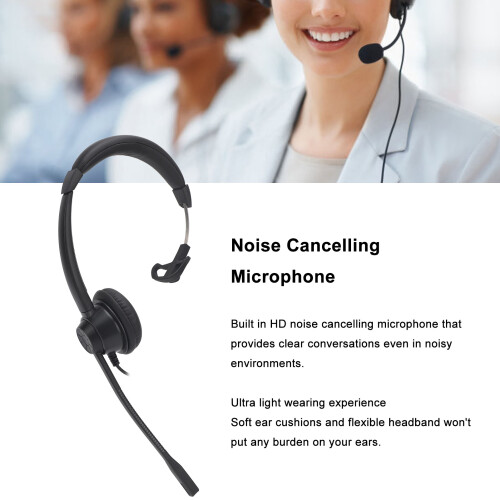 Cuffie USB nere mono-orecchio 150Ω 105dB microfono NC 2