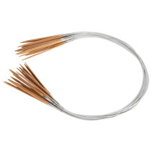 13PCS 80CM Bamboo Circular Steel Wire Needles Set for Smooth Knitting