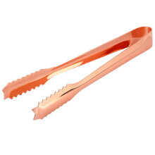 Ice Tongs Stainless Steel With Serrated Tip Copper Plated Finish Serving Utensils For Kitchen Bar Party Use