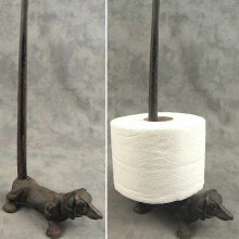 (B) 1pc Pet Decorative Paper Towel Holder or Toilet Paper Holder Adorable- Cast Iron Paper Towel Stand - Antiqued Cast Iron Storage - Multiple uses