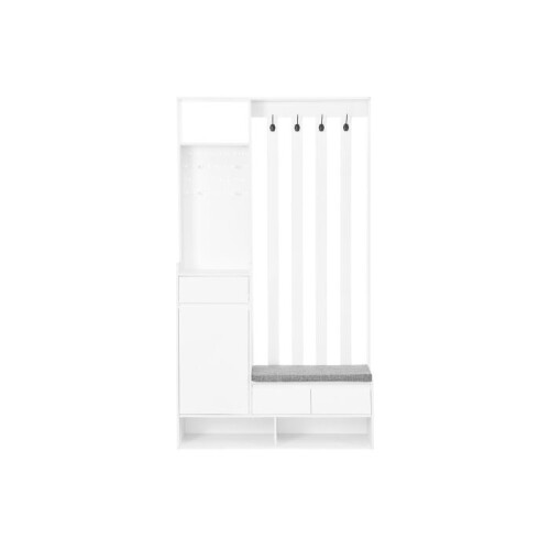 Armoire à chaussures - MUVOE - Moderne - Blanc - H180/B100/T35 cm - Multifonctionnelle 1