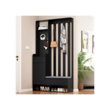 Mobile d'ingresso - MUVOE - Cabina moderna - Panchina imbottita - 4 ganci - Nero