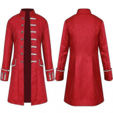 (XL, Red) Men Jackets Steampunk Vintage Tailcoat Gothic Victorian Frock Carnival Cosplay
