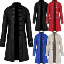 (S, Black) Men Jackets Steampunk Vintage Tailcoat Gothic Victorian Frock Carnival Cosplay