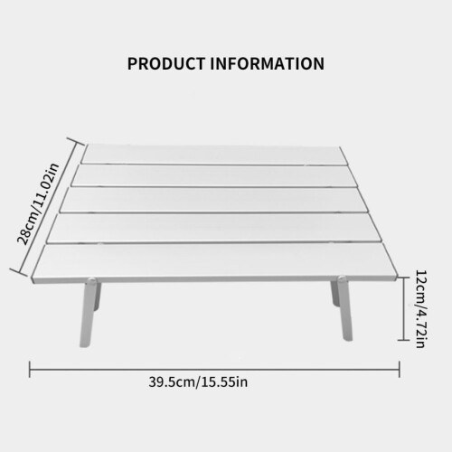 Folding Portable Camping Table - Compact Aluminium Picnic Table for Travel, Lightweight Silver Design, Easy Setup 1