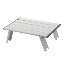 Folding Portable Camping Table - Compact Aluminium Picnic Table for Travel, Lightweight Silver Design, Easy Setup