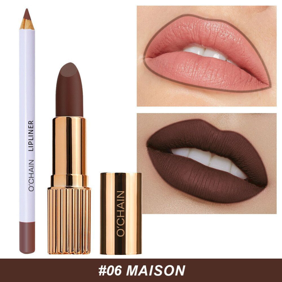 (Type#6) Ochain Lip Liner Draws A Delicate And Smooth Velvet Matte Waterproof Lipstick-image-OPC-PKDRZRF-NEW