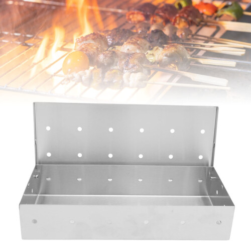 Caja ahumadora rectangular profesional de acero cepillado